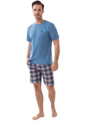 Piżama Luna 803 kr/r 3XL męska niebieski-kratka