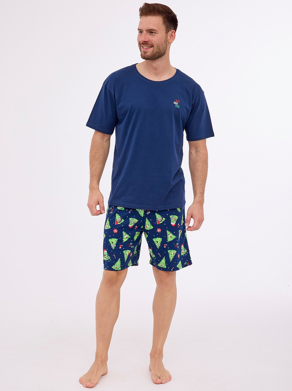 Piżama Cornette 326/276 Ho Ho kr/r S-2XL męska granatowy