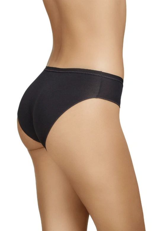 Dwupak klasycznych bawełnianych fig typu bikini 400, negro-czarne