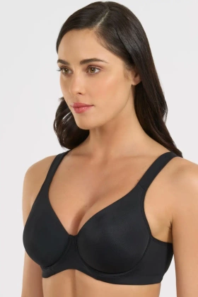 Biustonosz na fiszbinach z gładkiej mikrofibry 393, Nero/Czarny