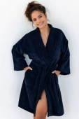 Szlafrok SOFT miękki i kobiecy NAVY BLUE, granatowy