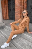 Modny komplet damski/dres z kapturem Seattle, brąz
