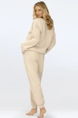 Luźny komplet damski/dres ocieplany REHEMA, beżowy