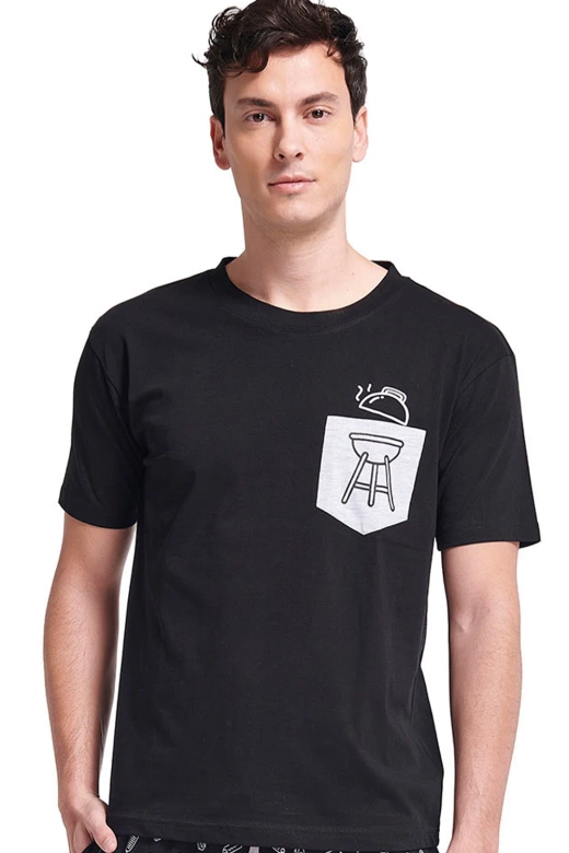 Męska piżama z krótkim rękawem i szortami Gianny, czarna