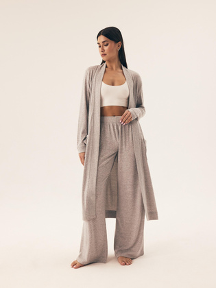 Szlafrok Henderson Ladies 41948 Fudge S-XL light grey