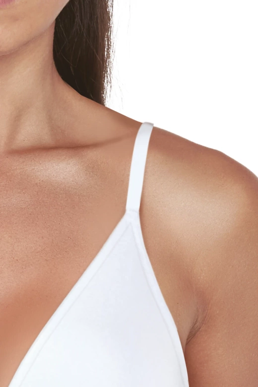 Miękki bawełniany biustonosz z trójkątnymi miseczkami CASTAGNA, biały