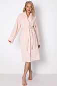 Ciepły szlafrok soft z kołnierzem PEARL, różowy