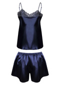 Satynowa piżama z szortami SAMANTHA, granat