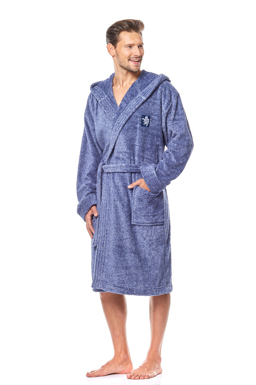 Szlafrok L&L Bruce M-2XL męski navy melanż