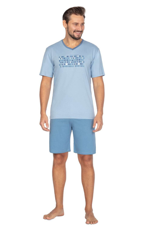 Piżama Regina 457 kr/r M-XL L24 męska niebieski ciemny