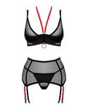 Komplet Obsessive Glandez Set With Garter Belt XS-2XL czarny