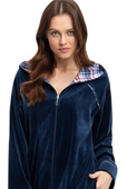 Szlafrok Luna 389 Velour 3XL Z24 damski szary melanż