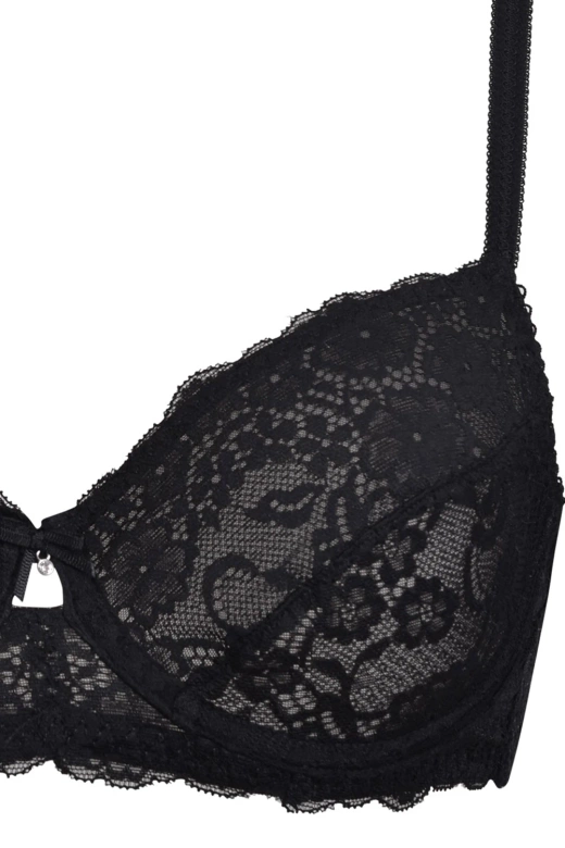 Miękki koronkowy biustonosz na fiszbinach Allure 2672, nero/czarny