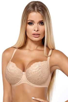 Biustonosz soft  CLEO z koronki, beżowy