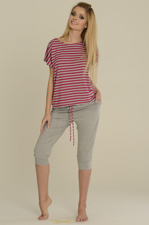 Piżama De Lafense 540 Jovite kr/r S-2XL czarny-szary