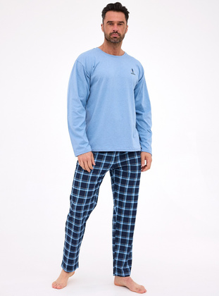 Piżama Cornette 124/308 Sequoia dł/r S-2XL męska niebieski