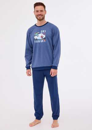 Piżama Cornette 461/257 Ski dł/r S-2XL męska granatowy