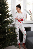 Piżama Sensis Samantha dł/r Christmas S-XL śmietankowy