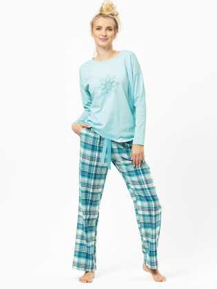 Piżama Key LNS 474 B24 Flanela S-XL błękitny