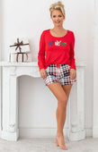 Piżama Donna Ho Ho II 1/2 dł/r S-2XL czerwony