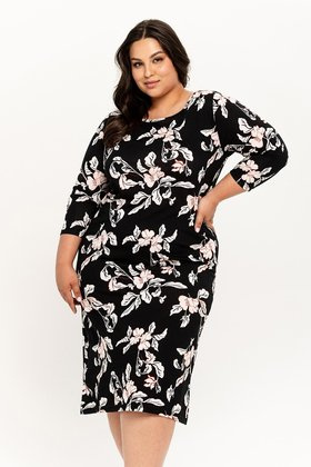 Koszula Taro Charlotte 3254 3/4 2XL-3XL Z25 czarny-kwiaty