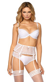 ANUK seksowny pas do pończoch koronka, biel