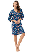 Szlafrok Luna 392 M-2XL L24 damski szary kwiaty