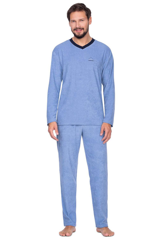 Piżama Regina 592 dł/r 2XL-3XL męska niebieski jasny