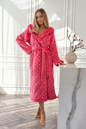 Szlafrok L&L 2551 Amira Długi S-2XL damski malinowy