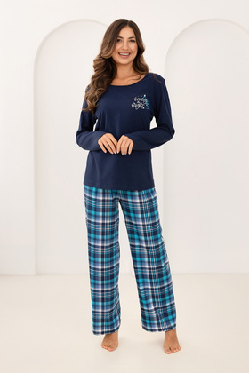 Piżama Regina 743 dł/r S-XL damska granatowy