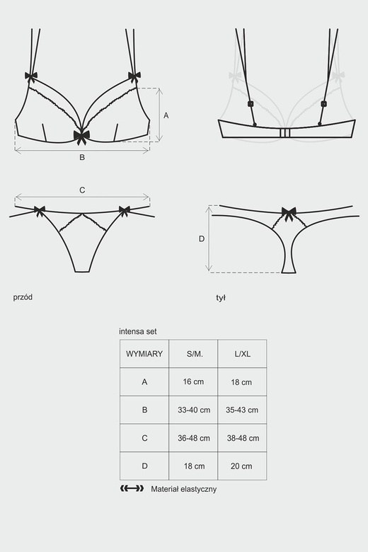 Intensa set seksowny komplet: biustonosz + stringi