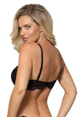 Biustonosz push-up NEWIA BLACK, koronka czerń