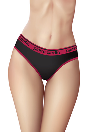 Damskie figi bawełniane z kontrastową lamówką PCW CONTRAST, Bordeaux/Nero