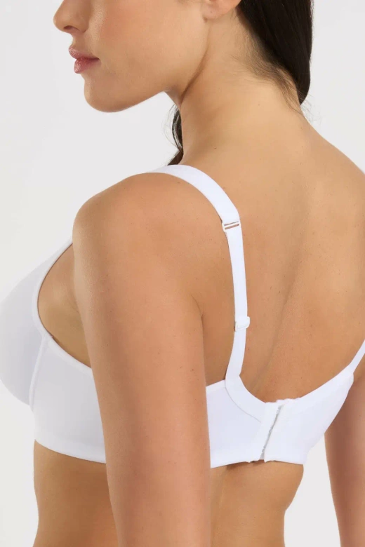 Biustonosz na fiszbinach z gładkiej mikrofibry 393, Bianco/Biały