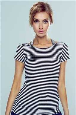 Koszulka Meg Paski Biało-Czarna
