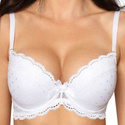 Biustonosz push-up LAGERTA WHITE, koronka biel