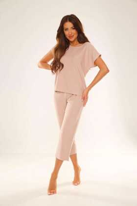 Piżama De Lafense 696 Freya kr/r S-2XL ecru