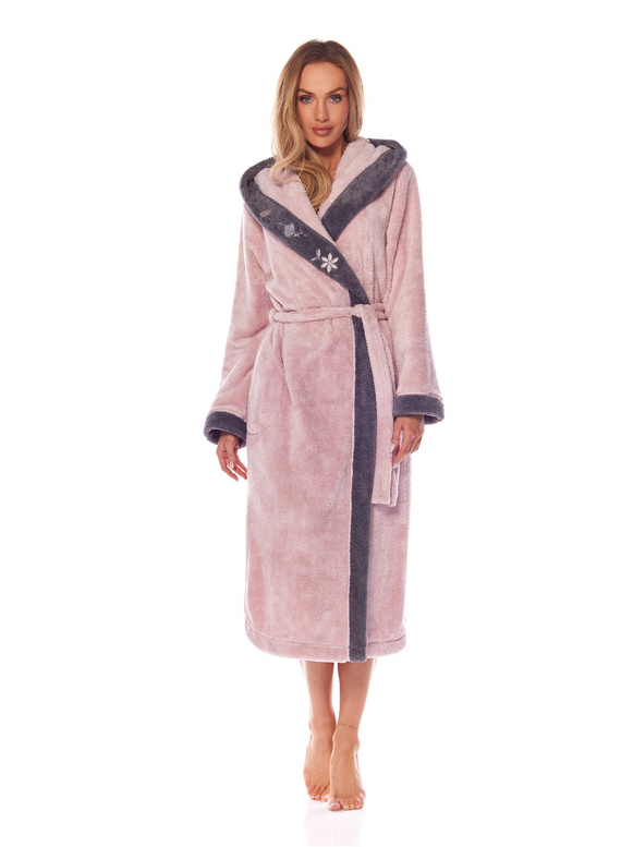 Szlafrok L&L 9145 Hft długi S-2XL damski angora