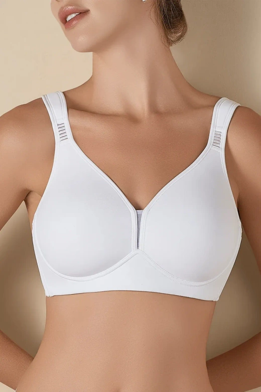 Biustonosz bez fiszbin miękkie ramiączka ELOISA, blanco-biel