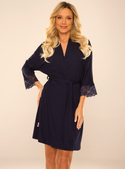 Szlafrok De Lafense 342 Fanny S-2XL damski granatowy