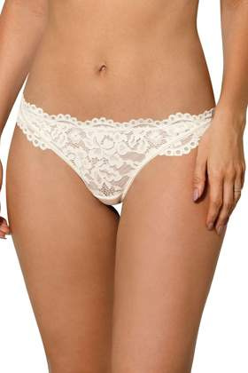 NEWIA ECRU Stringi z koronką, ecru