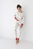 Piżama Sensis Samantha dł/r Christmas S-XL śmietankowy