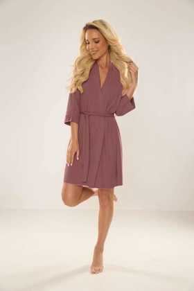 Szlafrok De Lafense 871 Visa S-2XL damski jagodowy