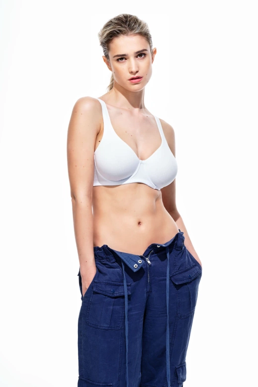 Miękki bawełniany biustonosz na fiszbinach 2434, Bianco/Biel