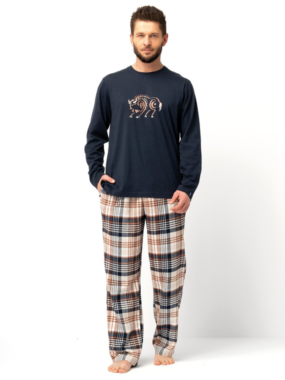 Piżama Key MNS 444 B25 dł/r M-2XL męska czarny