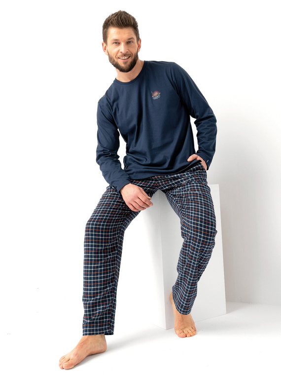 Piżama Key MNS 481 B25 dł/r M-2XL męska granatowy