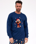Piżama Cornette 115/294 Dog dł/r Christmas S-2XL męska granatowy