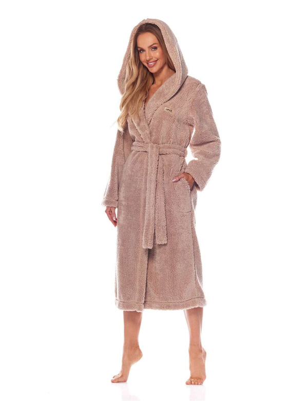 Szlafrok L&L 2205 Brandi długi S-XL damski brudny róż