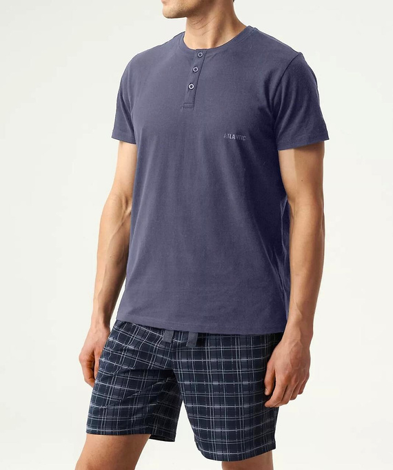 Piżama Atlantic NMP-380 kr/r S-3XL męska denim-granatowy