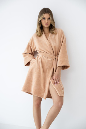 Szlafrok Sensis Goldie S-XL różowy brudny